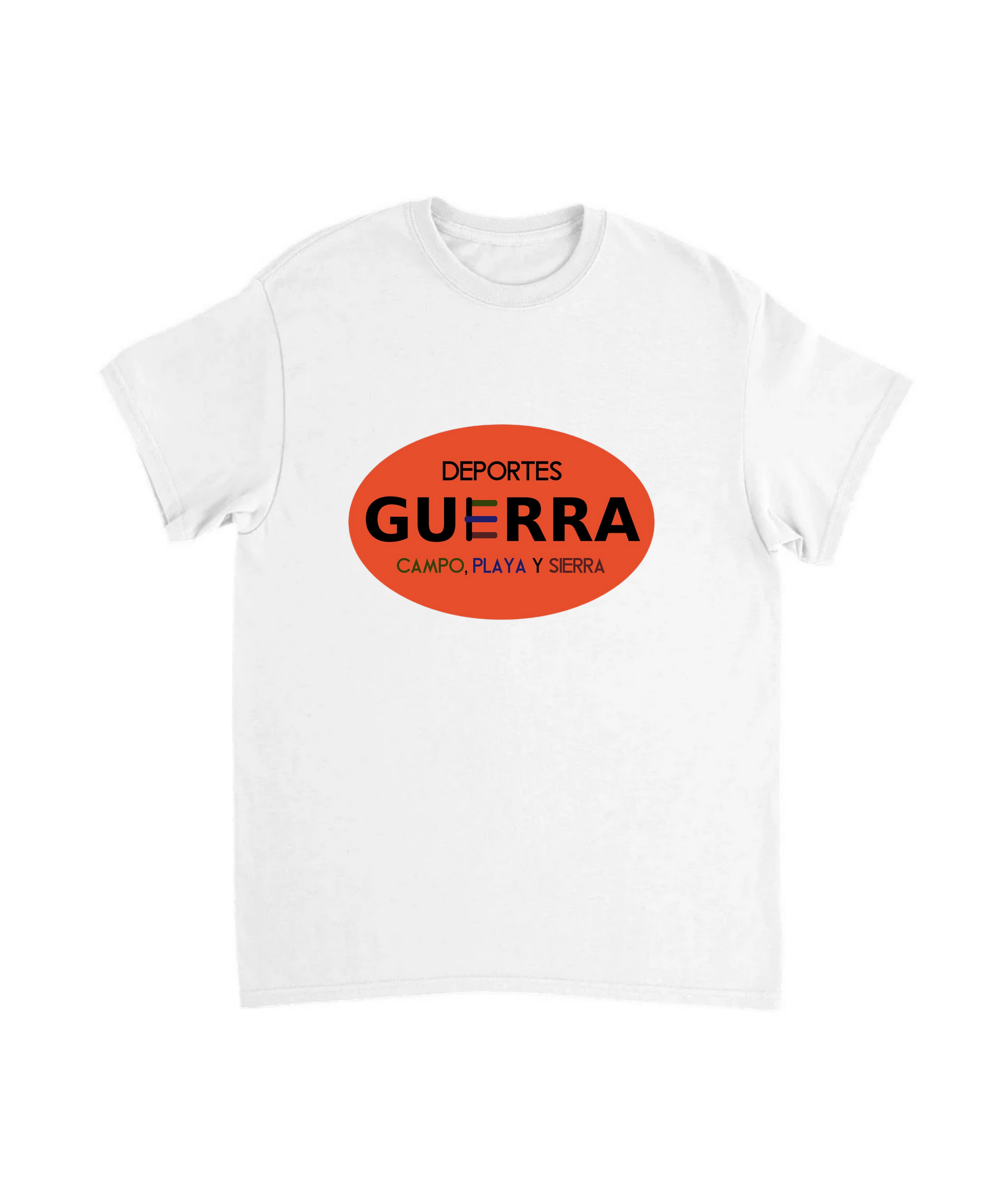 Camiseta "Deportes Guerra: Campo, Playa y Sierra"